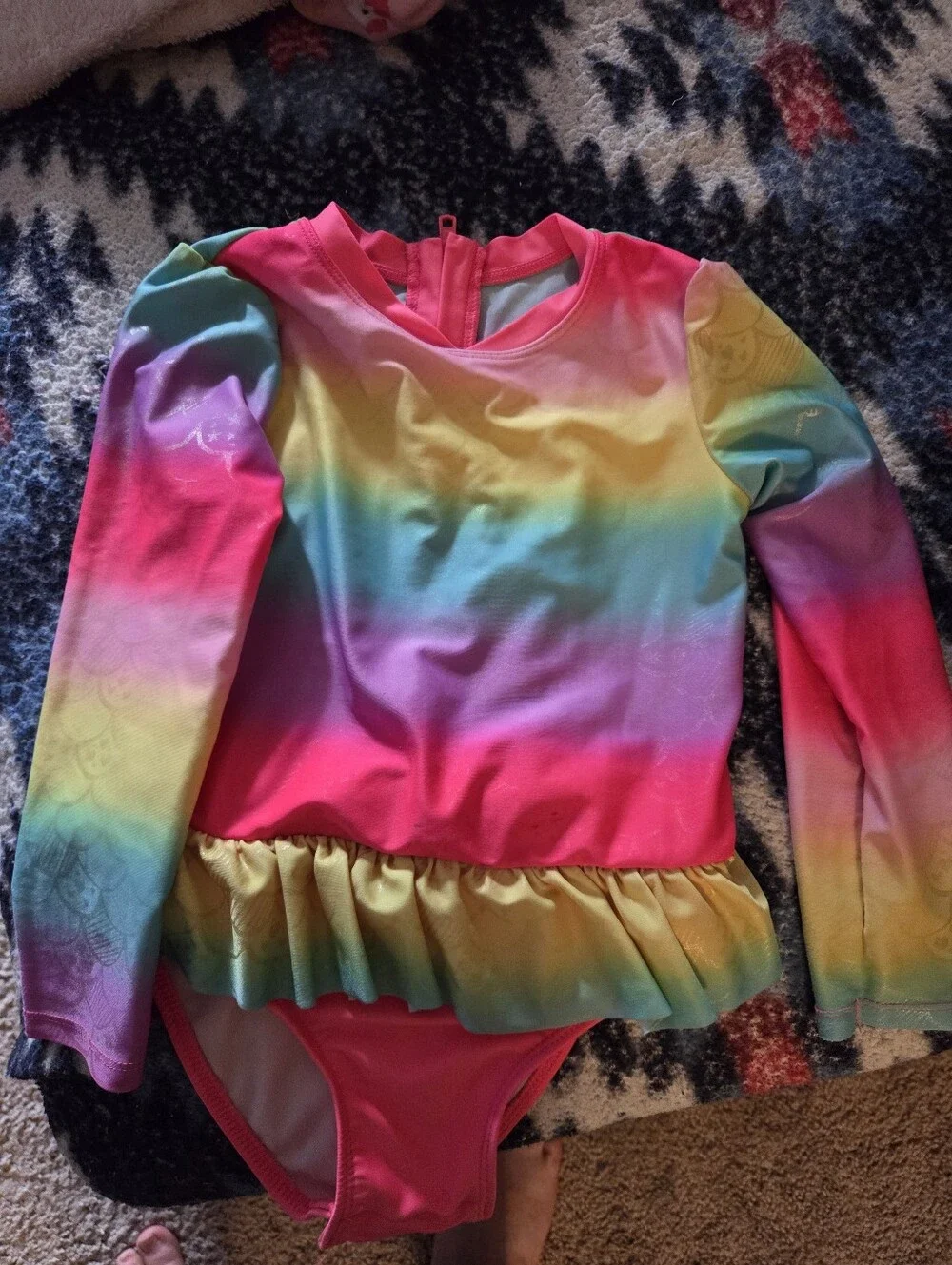 5t long sleeve tutu rainbow cat & jack swimsuit